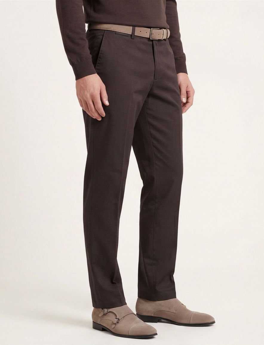 Hiltl pantalon antraciet katoen effen normale fit