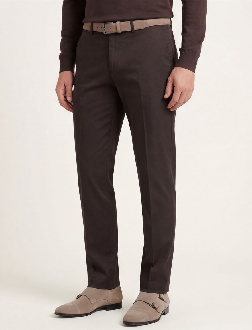 Hiltl pantalon antraciet katoen effen normale fit