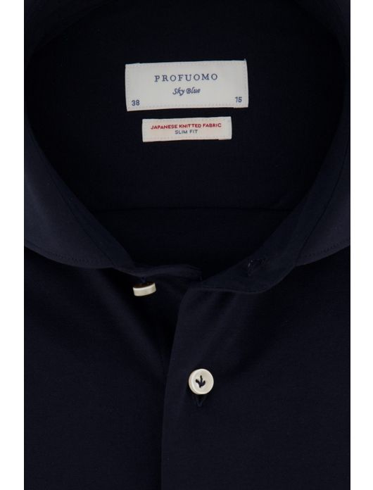 Overhemd Profuomo navy knitted Slim Fit