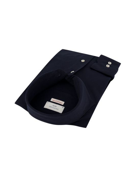 Overhemd Profuomo navy knitted Slim Fit
