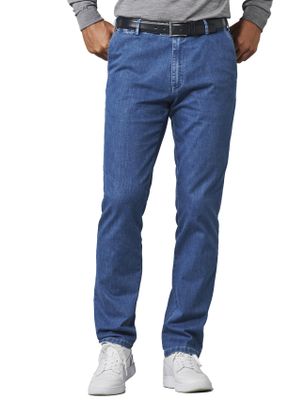 Meyer katoenen Meyer pantalon blauw effen flatfront