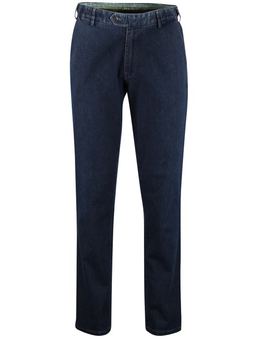 Meyer flatfront pantalon blauw katoen normale fit