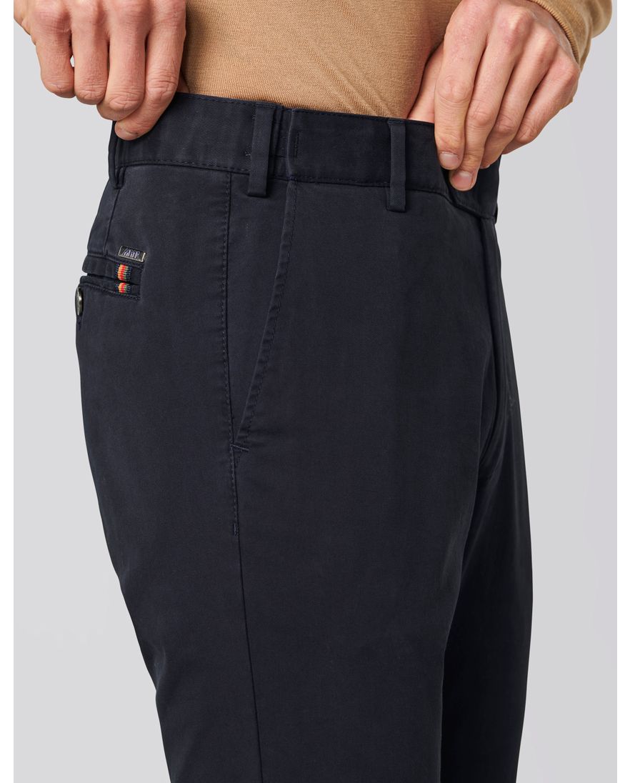 Meyer katoenen broek p-5 donkerblauw effen katoen