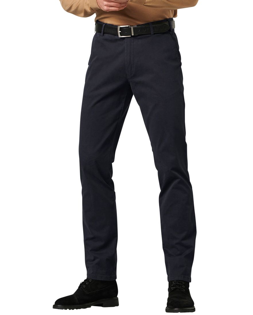 Meyer katoenen broek p-5 donkerblauw effen katoen