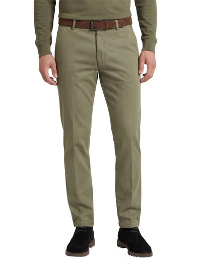 M.E.N.S. M.E.N.S. chino Madison olijfgroen effen