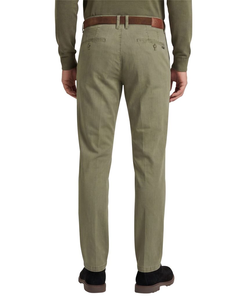 M.E.N.S. chino Madison olijfgroen effen