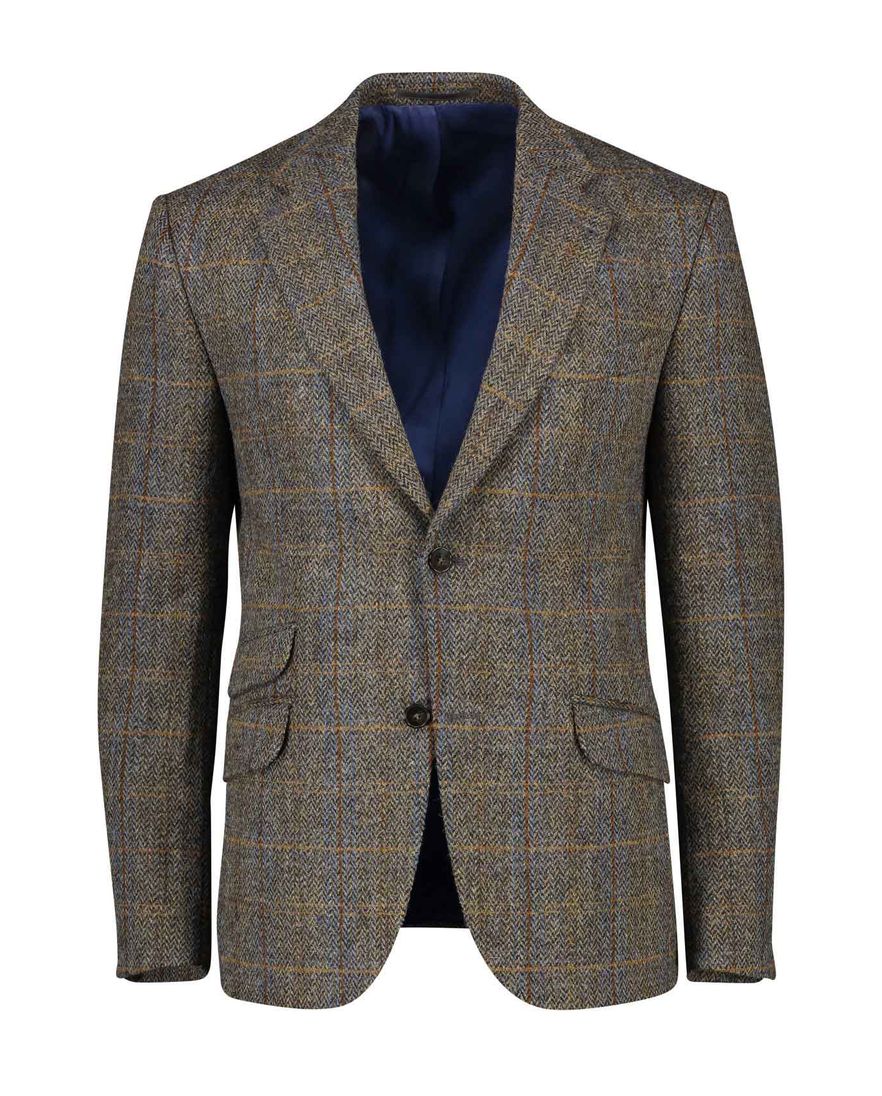 Wellington of Bilmore colbert bruin geruit wol normale fit