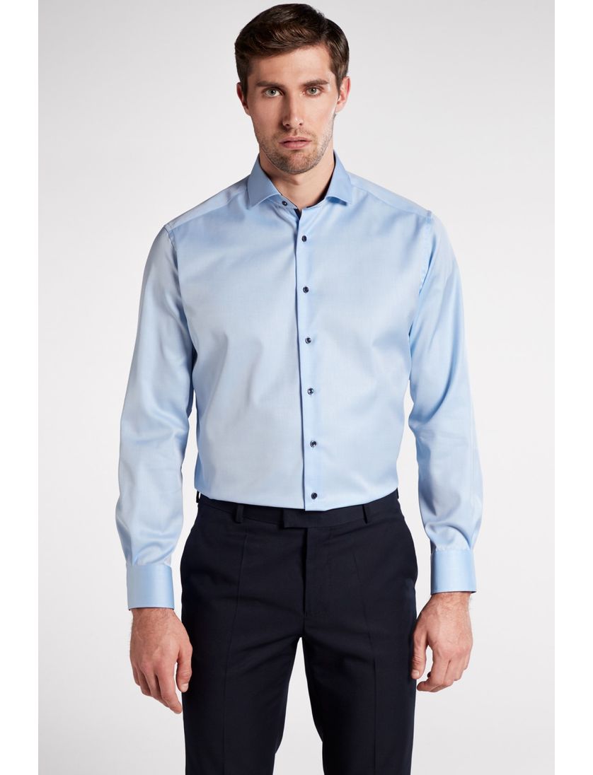 Overhemd Eterna blauw Modern Fit