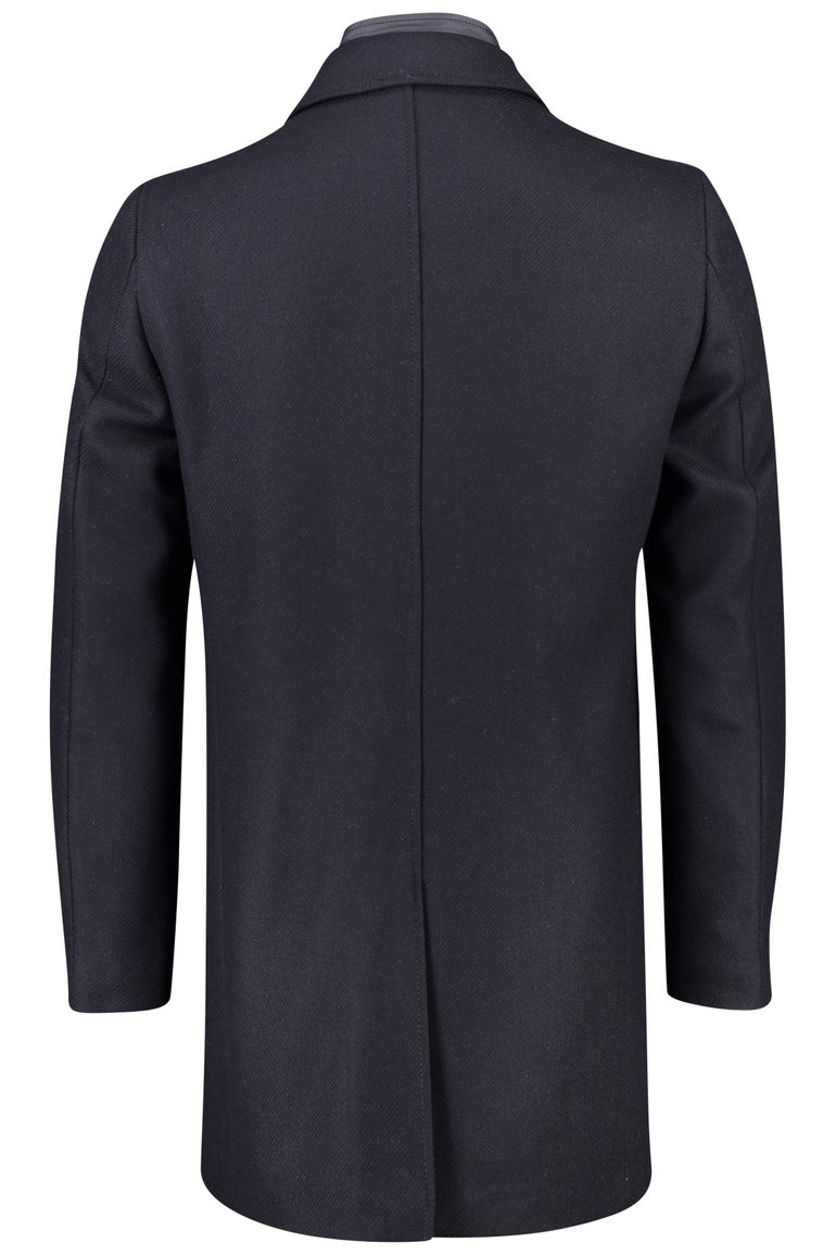 Portofino jas halflang wol navy uitneembare kraag