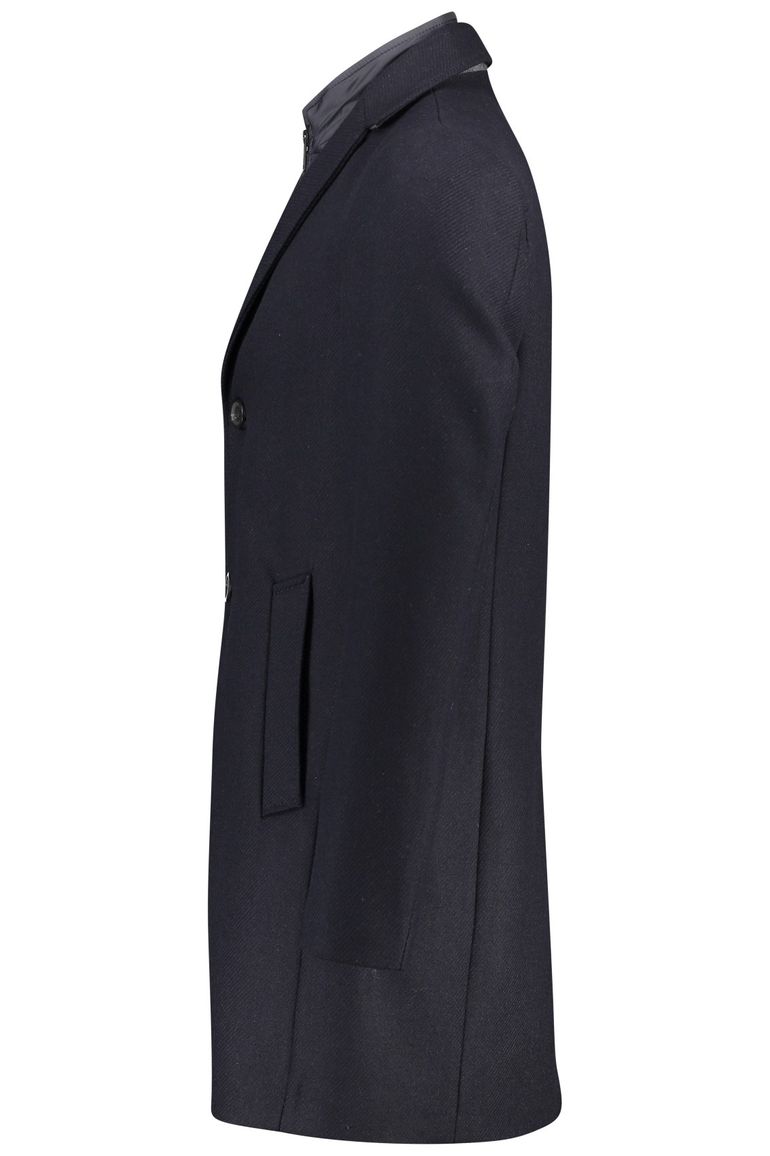 Portofino jas halflang wol navy uitneembare kraag
