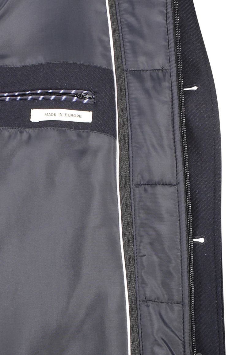 Portofino jas halflang wol navy uitneembare kraag