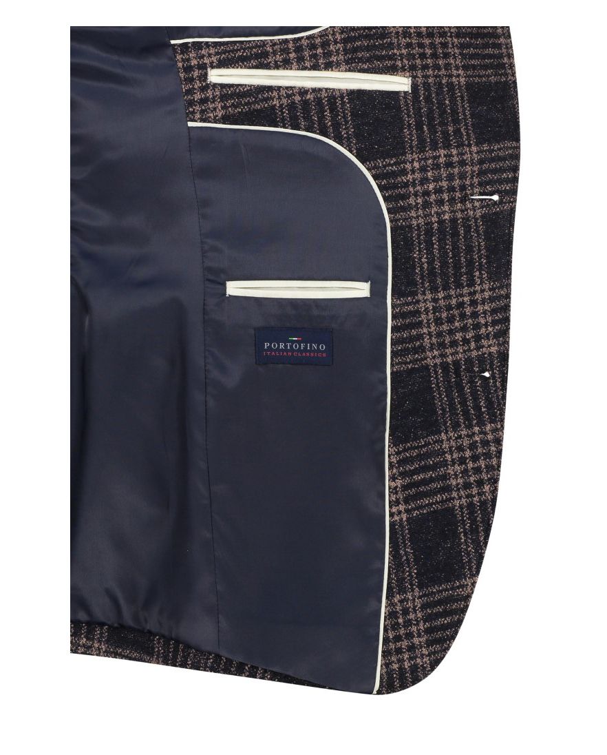 Portofino colbert wol-mix geruit