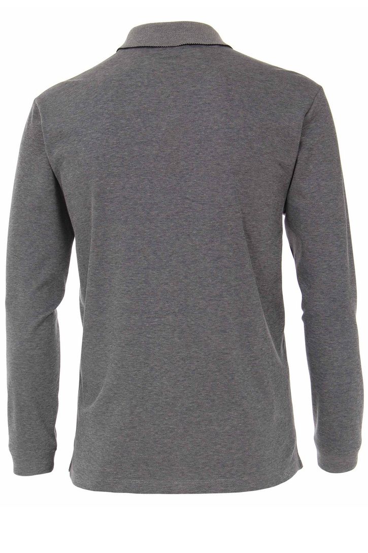 Polo lange mouw Casa Moda grijs