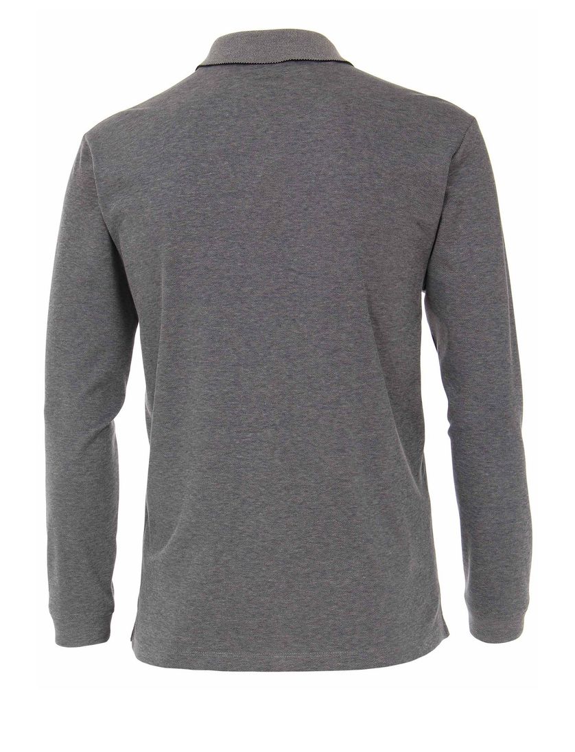 Polo lange mouw Casa Moda grijs