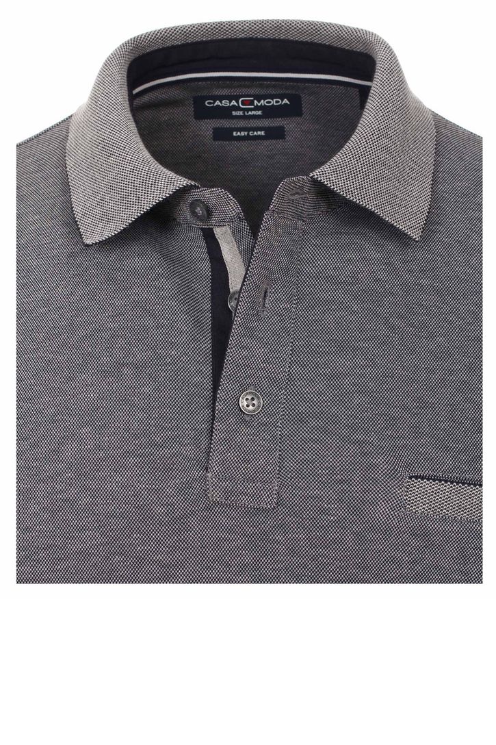 Polo lange mouw Casa Moda grijs