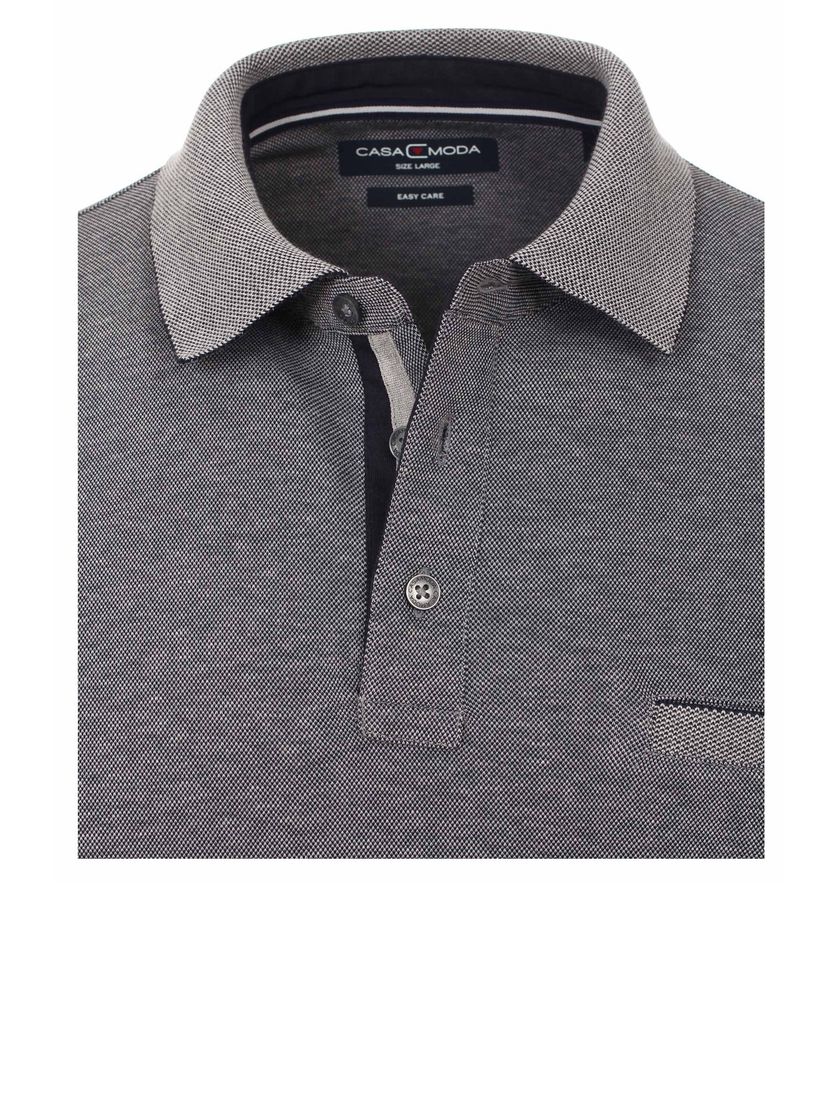 Polo lange mouw Casa Moda grijs