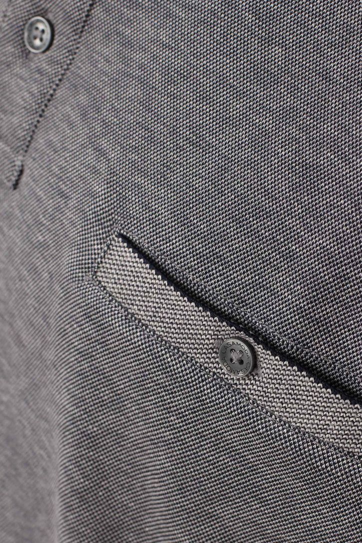 Polo lange mouw Casa Moda grijs