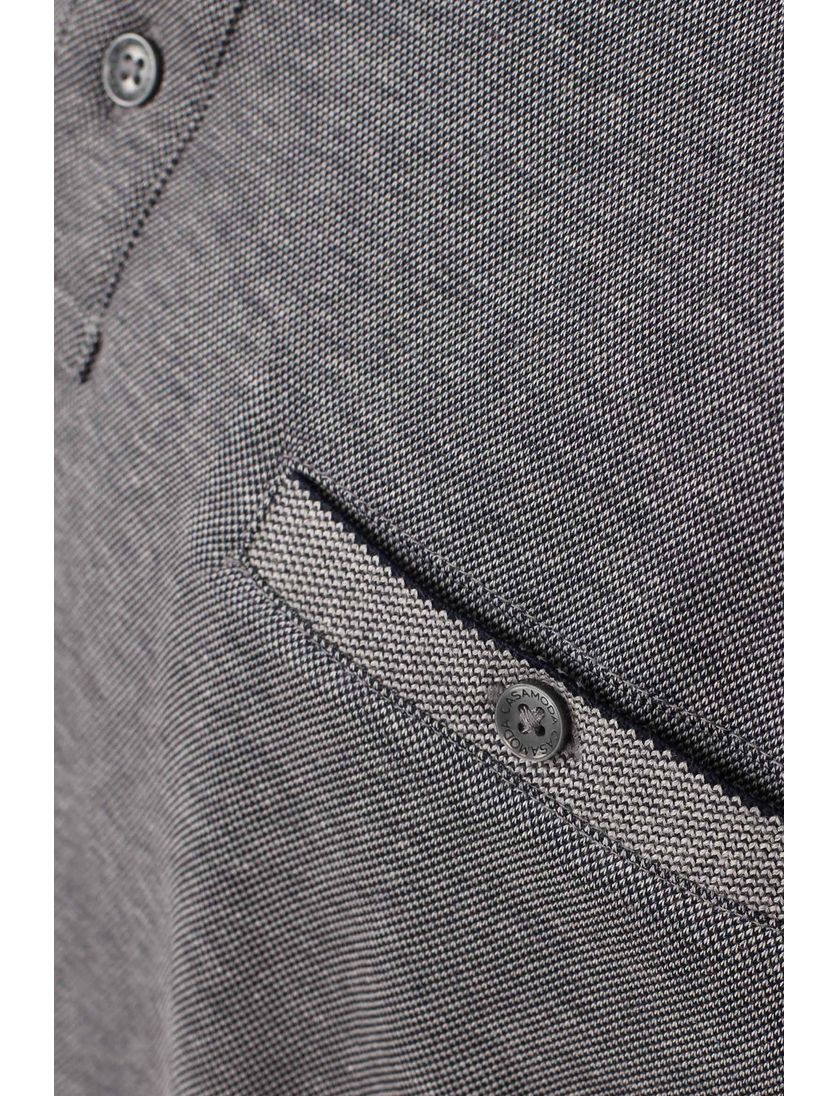 Polo lange mouw Casa Moda grijs