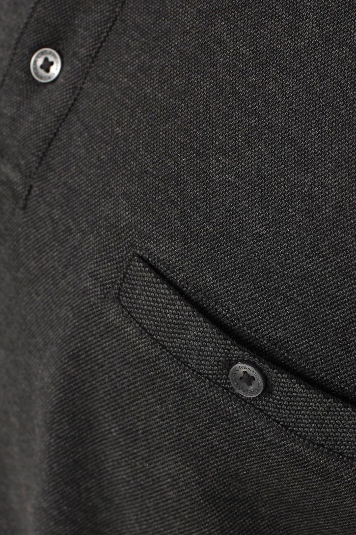 Polo lange mouw Casa Moda grijs 3 knoops