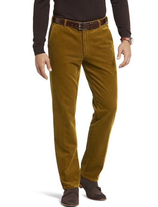 Pantalon Meyer bruin Bonn ribstof