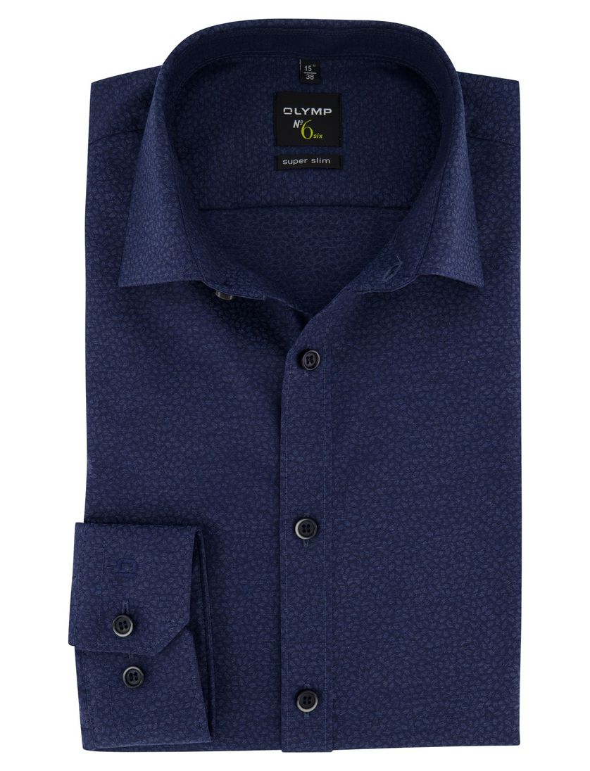 Donkerblauw shirt sleeve 7 Olymp No. 6