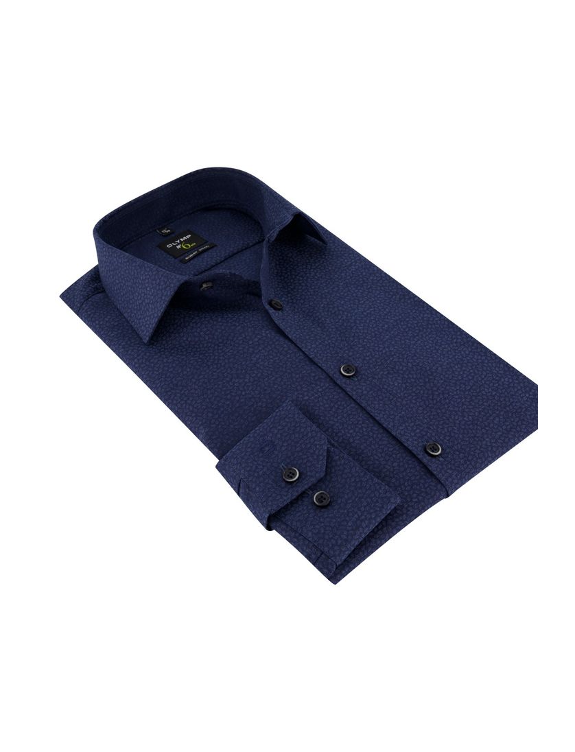 Donkerblauw shirt sleeve 7 Olymp No. 6