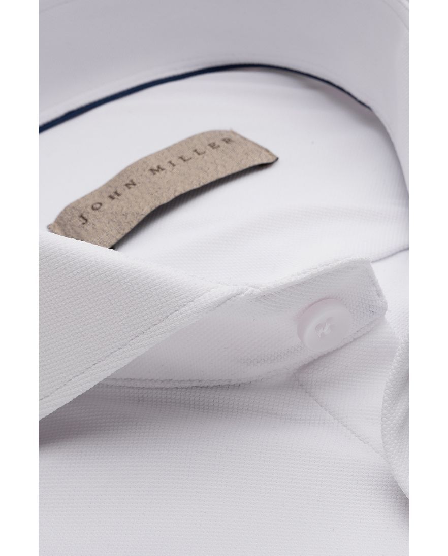 Overhemd John Miller Tailored Fit wit met cutaway boord