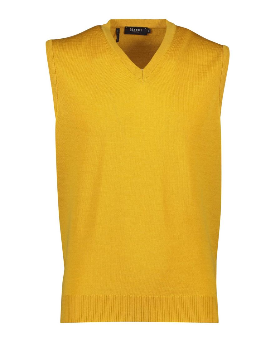 Wollen slipover geel Maerz