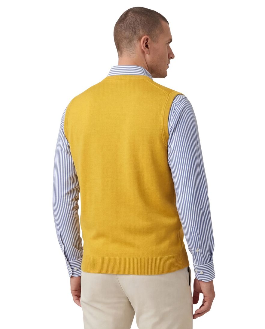 Wollen slipover geel Maerz