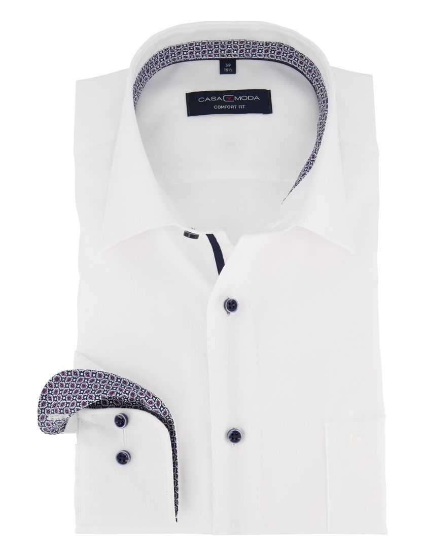 Comfort Fit Overhemd Casa Moda wit effen