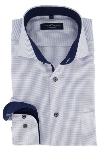 Casa Moda Overhemd Casa Moda blauw wit printje