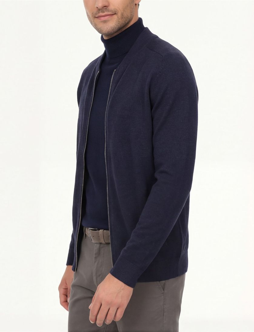 Donkerblauw vest Casa Moda