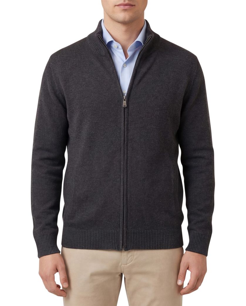 Casa Moda Vest grijs wijde fit