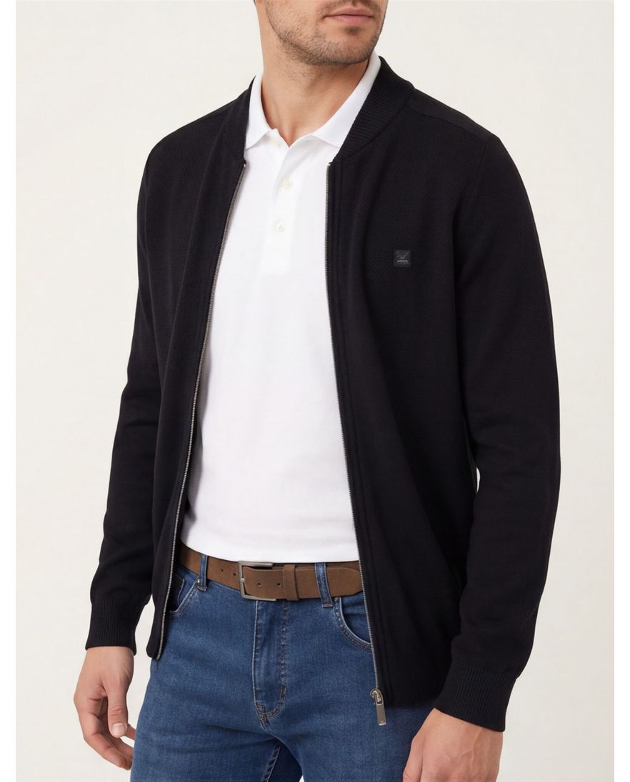 Casa Moda Vest zwart katoen