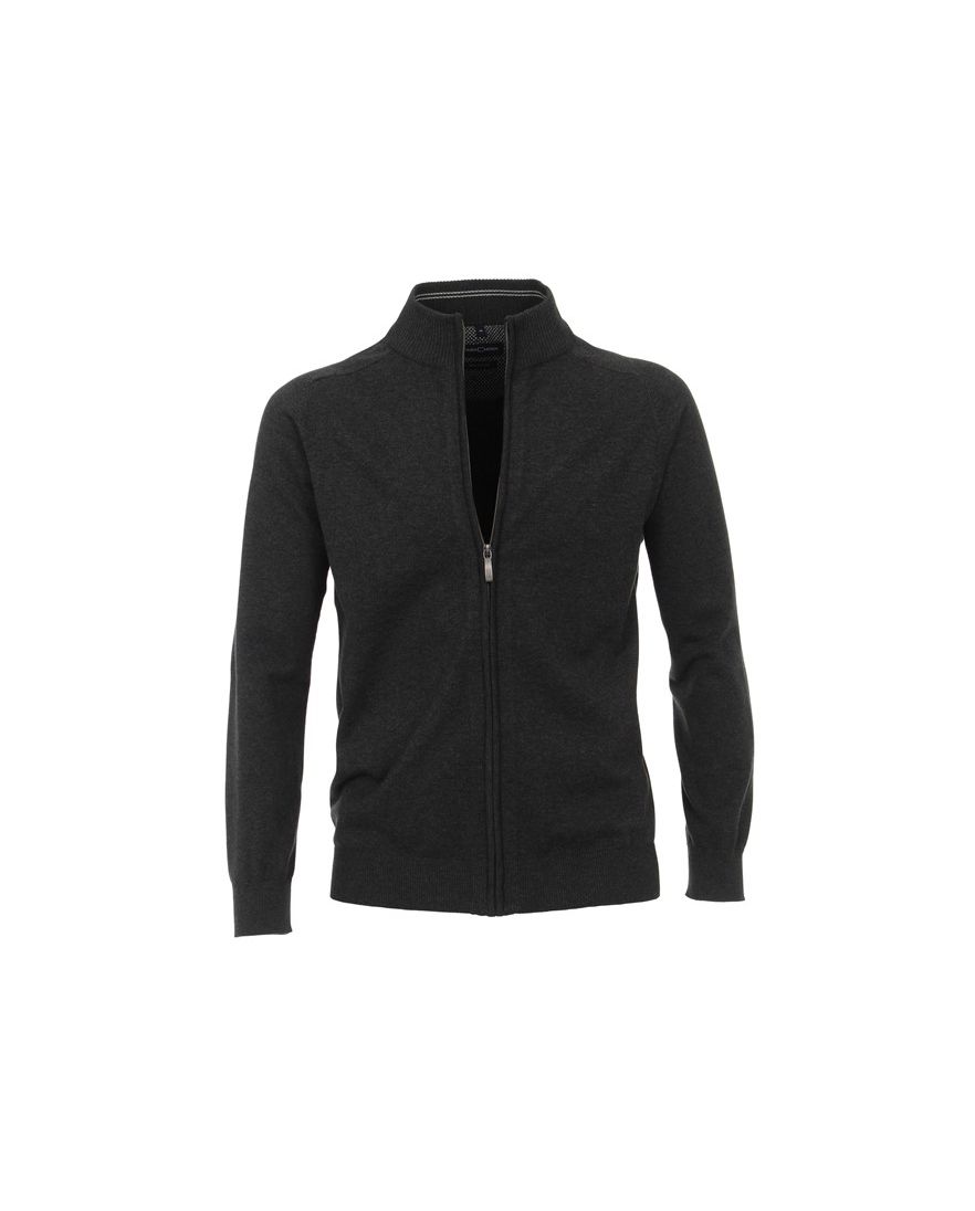 Casa Moda Vest donkergrijs katoen