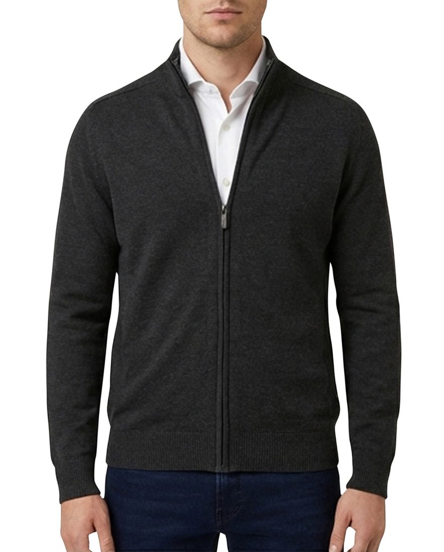 Casa Moda Vest donkergrijs katoen