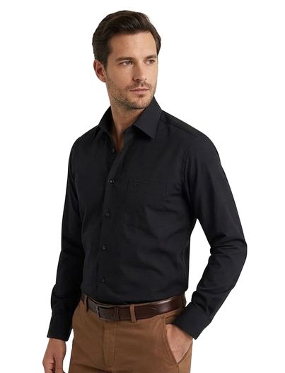 Casa Moda Zwart overhemd Casa Moda Comfort Fit