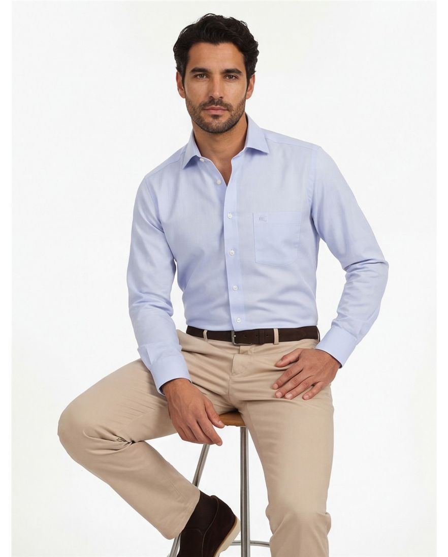 Overhemd Casa Moda lichtblauw Comfort Fit met borstzak