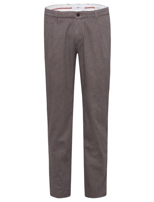 Chino bruin geruit Brax Paul