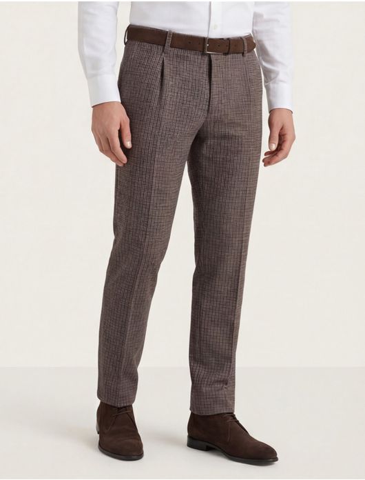 Chino bruin geruit Brax Paul