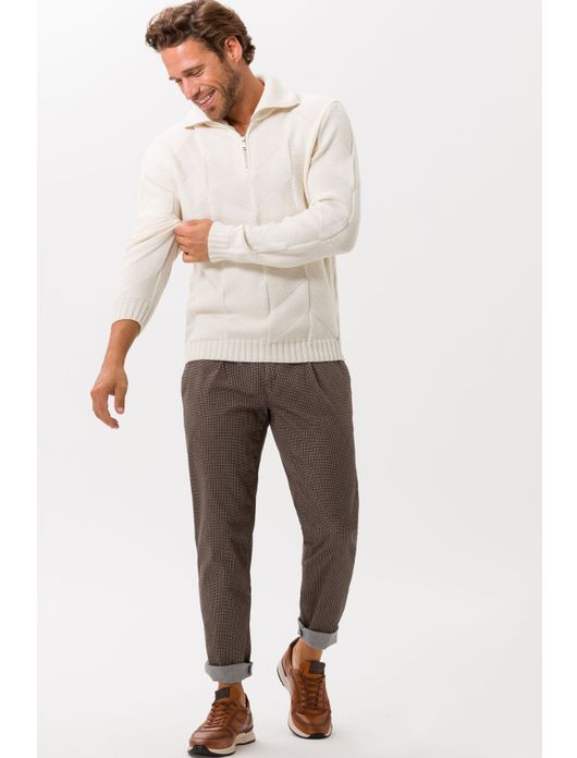 Chino bruin geruit Brax Paul