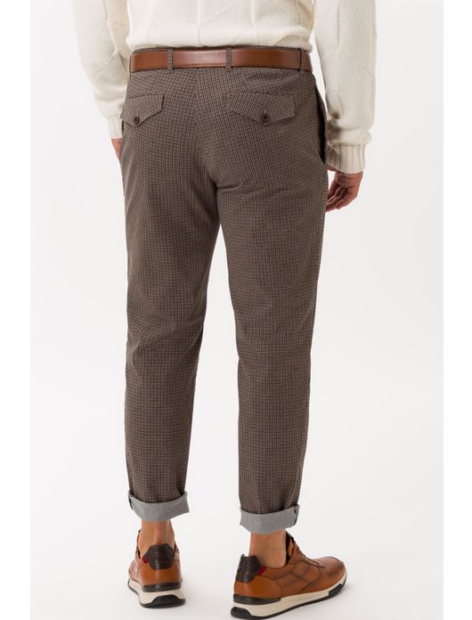 Chino bruin geruit Brax Paul