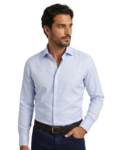 John Miller John Miller business overhemd Tailored fit effen lichtblauw katoen