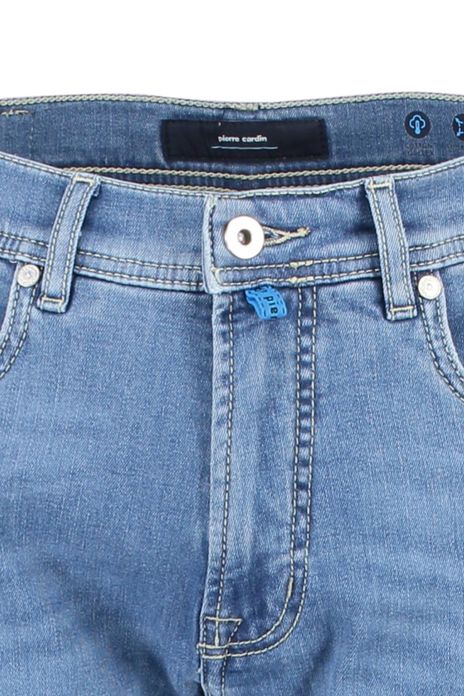 pantalon Pierre Cardin lichtblauw effen denim, katoen Lyon