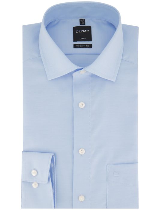 business overhemd Olymp lichtblauw effen katoen normale fit