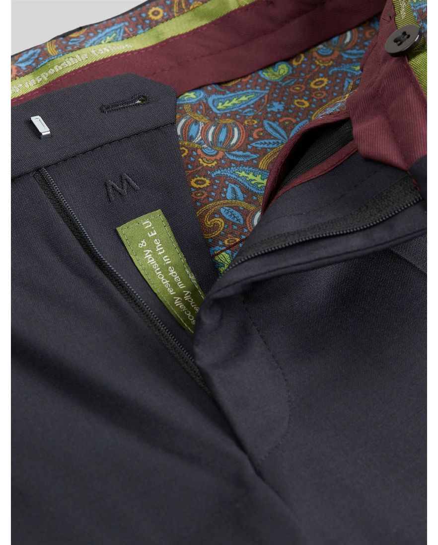 broek Meyer donkerblauw effen