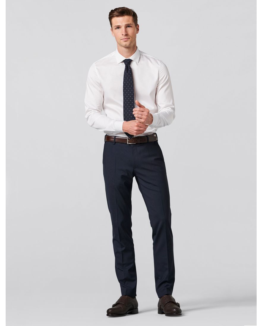 broek Meyer donkerblauw effen