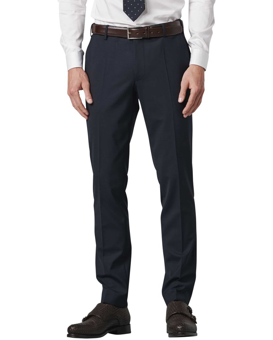 broek Meyer donkerblauw effen