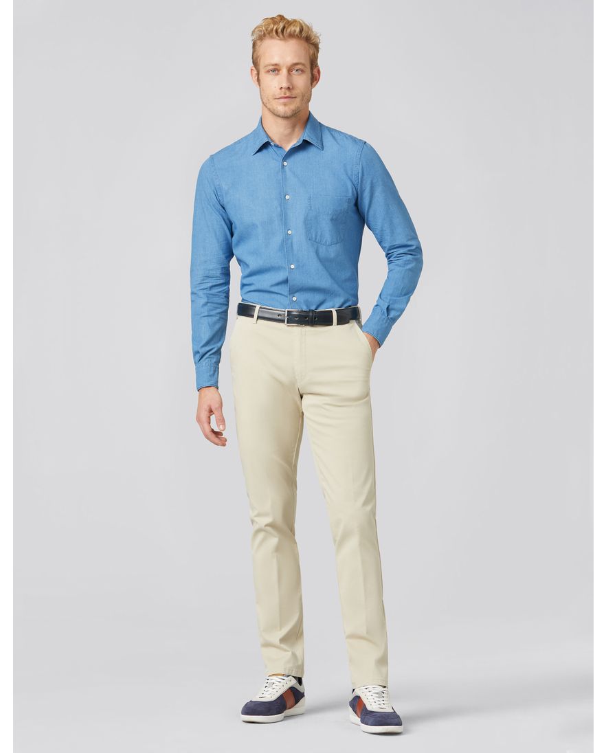 Meyer katoenen broek beige effen katoen