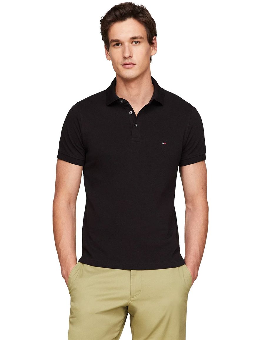 Tommy Hilfiger Big & Tall poloshirt zwart Slim Fit